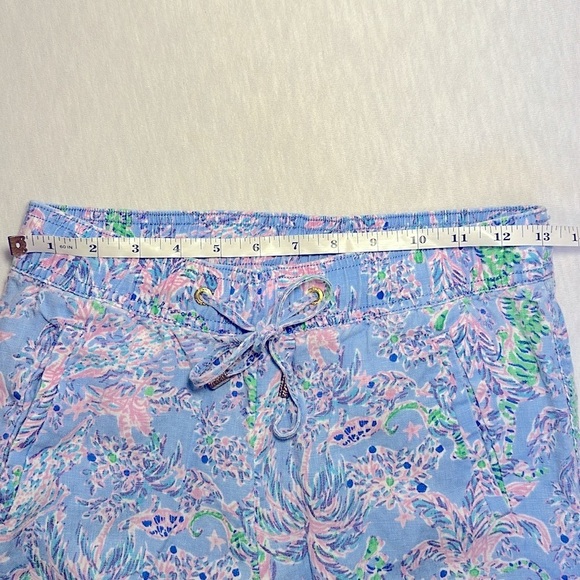 Lilly Pulitzer Taron Linen Pants Peri Blue The Turtle Package EUC Women’s Small - Picture 8 of 14
